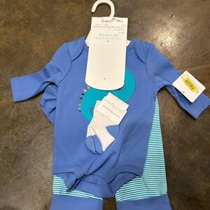 Starting Out Blue Dinosaur Bodysuit Set